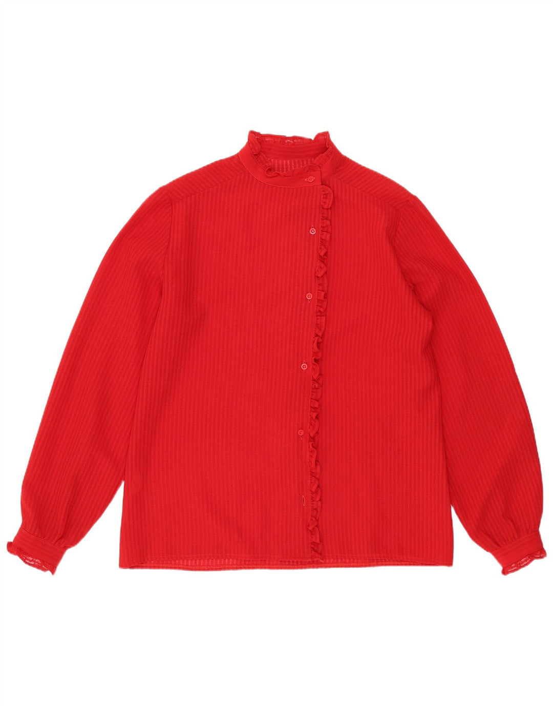 Vintage Womens Shirt Blouse UK 14 Medium Red Striped