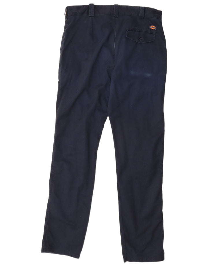 Dickies Mens Straight Chino Trousers W36 L33 Navy Blue Polyester