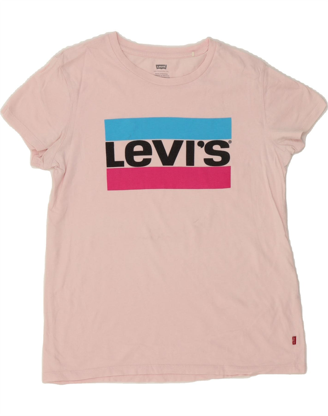 LEVI'S Womens Graphic T-Shirt Top UK 10 Small Pink Vintage Levi's and Second-Hand Levi's from Messina Hembry 