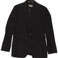 Zara Herren-Blazer mit 2 Knöpfen, EU 50, mittelschwarze Baumwolle