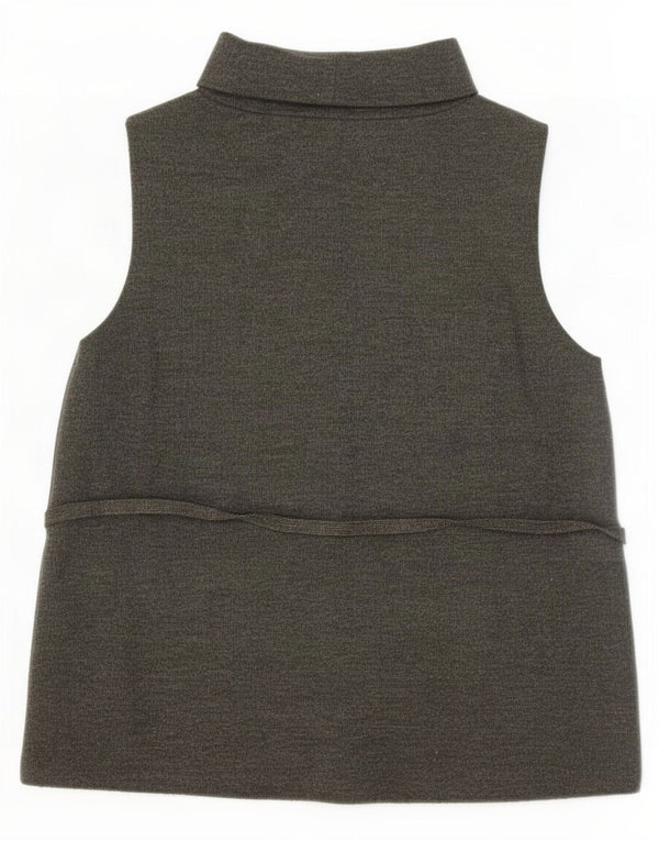 Colete feminino Zara UK 14 grande algodão cáqui
