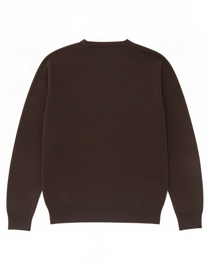 Marks & Spencer Mens V-Neck Jumper Sweater Medium Brown Acrylic