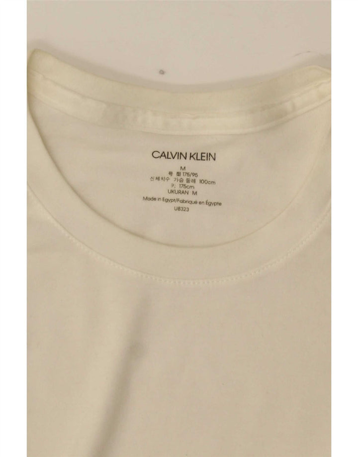 Calvin Klein Jeans Top da uomo a maniche lunghe bianco medio