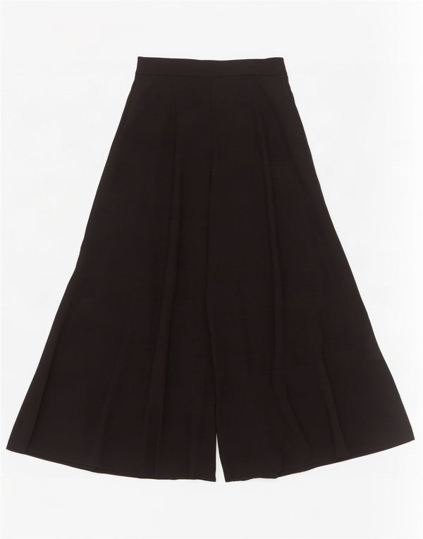 Zara Dame Højtaljede Flare Casual Bukser Small W26 L26 Sort Polyester