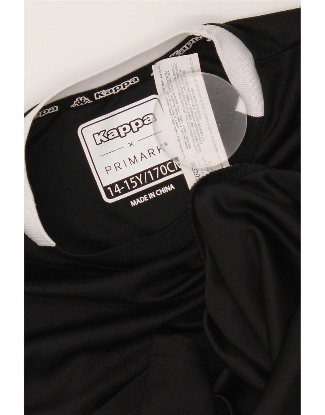 Kappa T-Shirt-Oberteil für Jungen, 14–15 Jahre, schwarzes Colourblock-Polyester