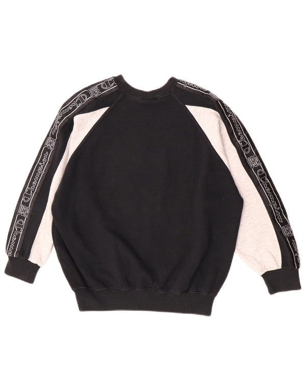 Champion Boys Grafisk Sweatshirt Jumper 9-10 år Medium Sort Colourblock