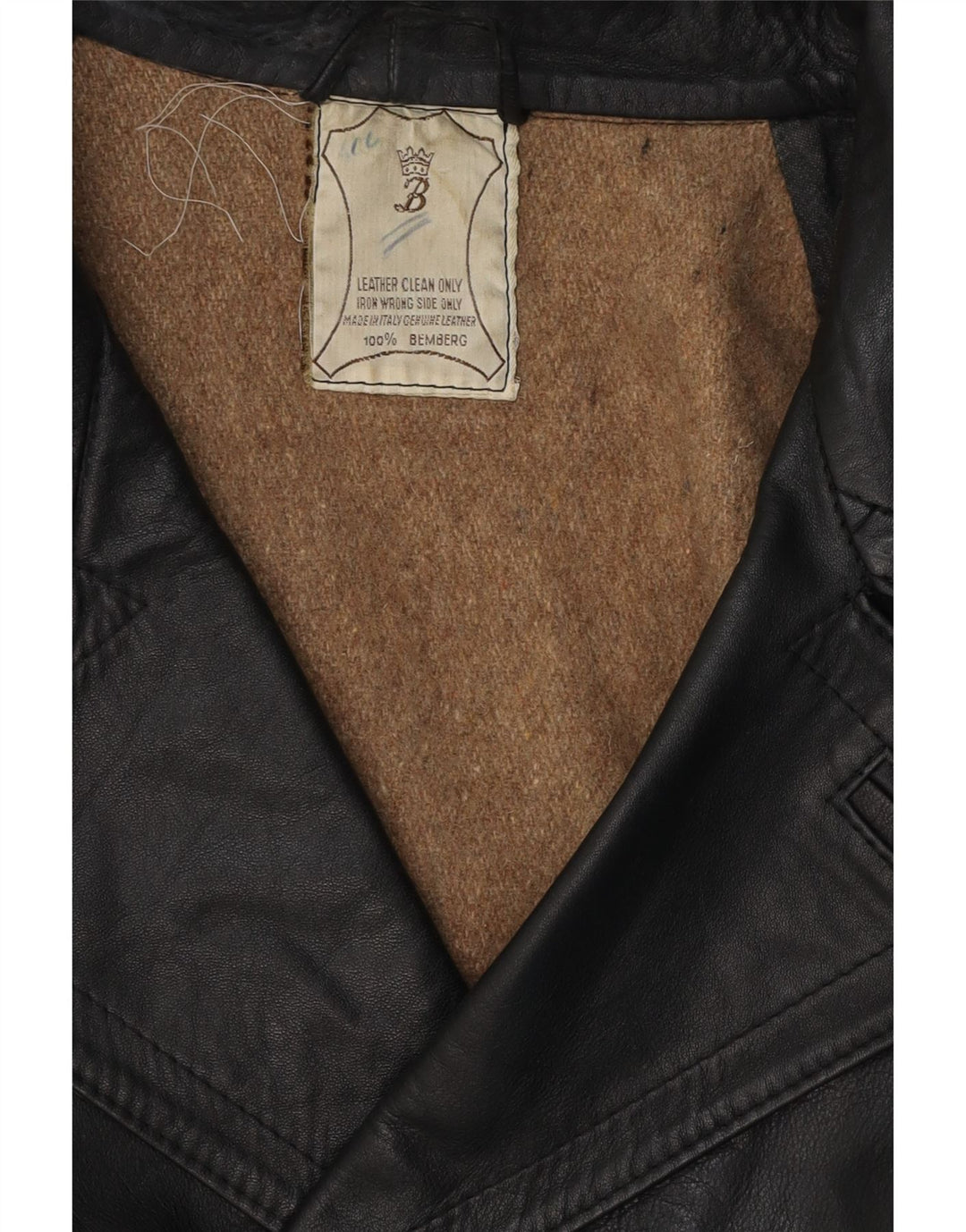 Vintage Herre Læderjakke UK 38 Medium Sort Læder