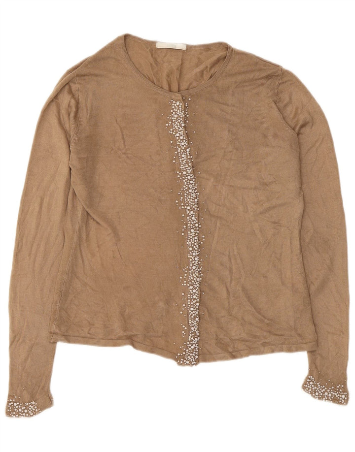 Marks & Spencer Damen-Strickjacke in Übergröße, Gr. 10, Größe S, Braun