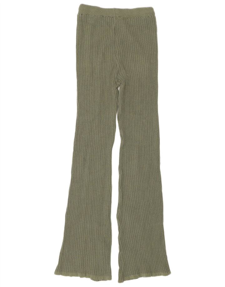Damskie legginsy Zara Knit Flare UK 12, średni zielony poliester