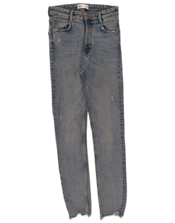Blugi skinny cu talie înaltă pentru femei Zara EU 36 XS W26 L27 Albastru