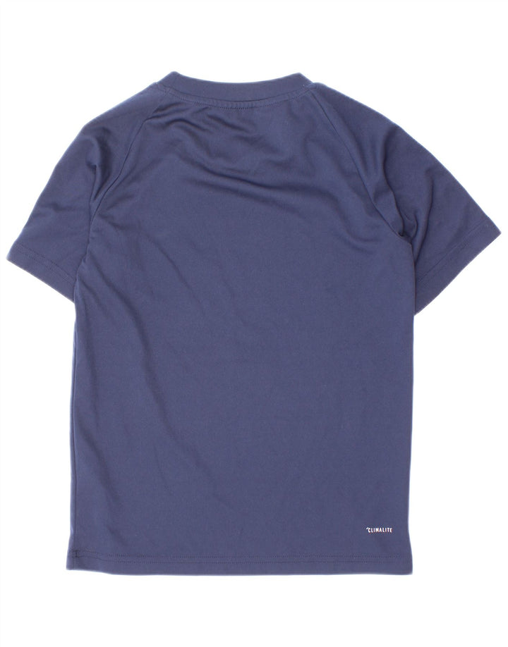 Adidas drenge Climalite T-shirt top 7-8 år marineblå polyester