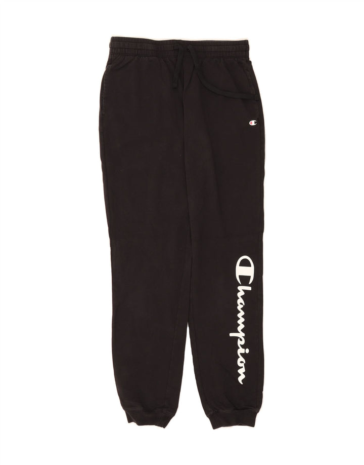CHAMPION Mens Graphic Tracksuit Trousers Joggers Medium  Black Cotton Vintage Champion and Second-Hand Champion from Messina Hembry 