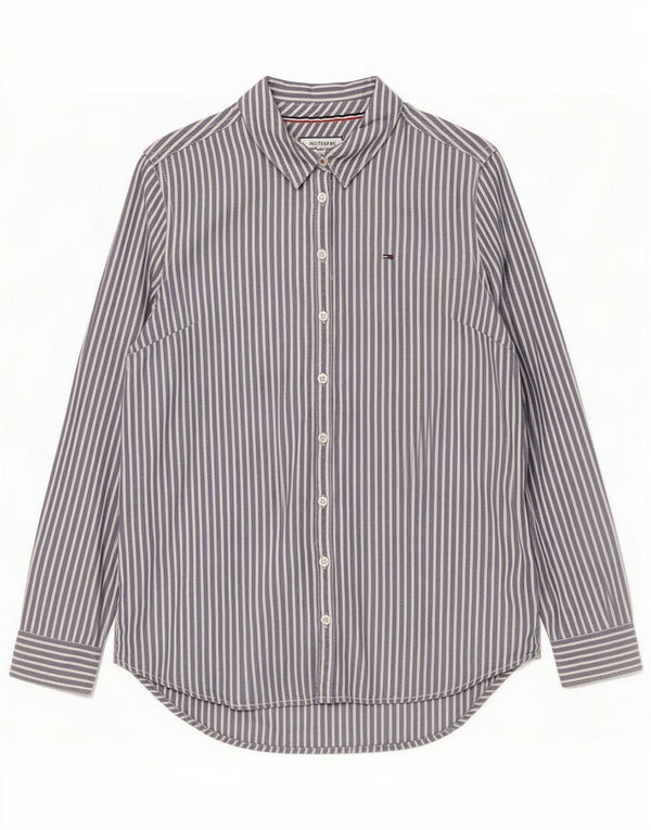 Koszula damska Tommy Hilfiger UK 14 duża granatowa w prążki Lyocell