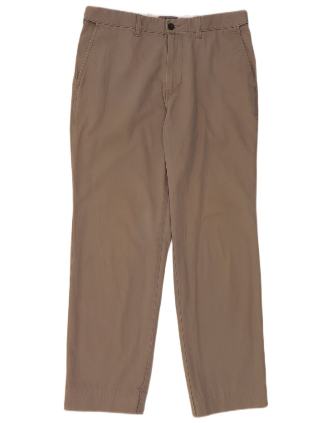 Pantaloni chino regolari da donna Marks & Spencer W34 L29 cotone grigio