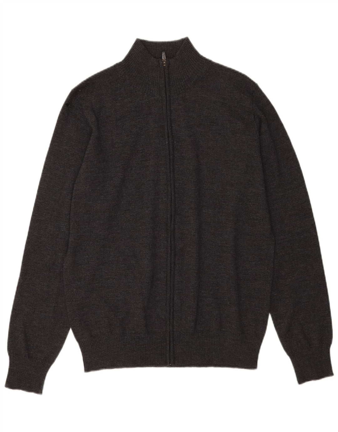 Zara Mens Cardigan Sweater Medium Grey Wool