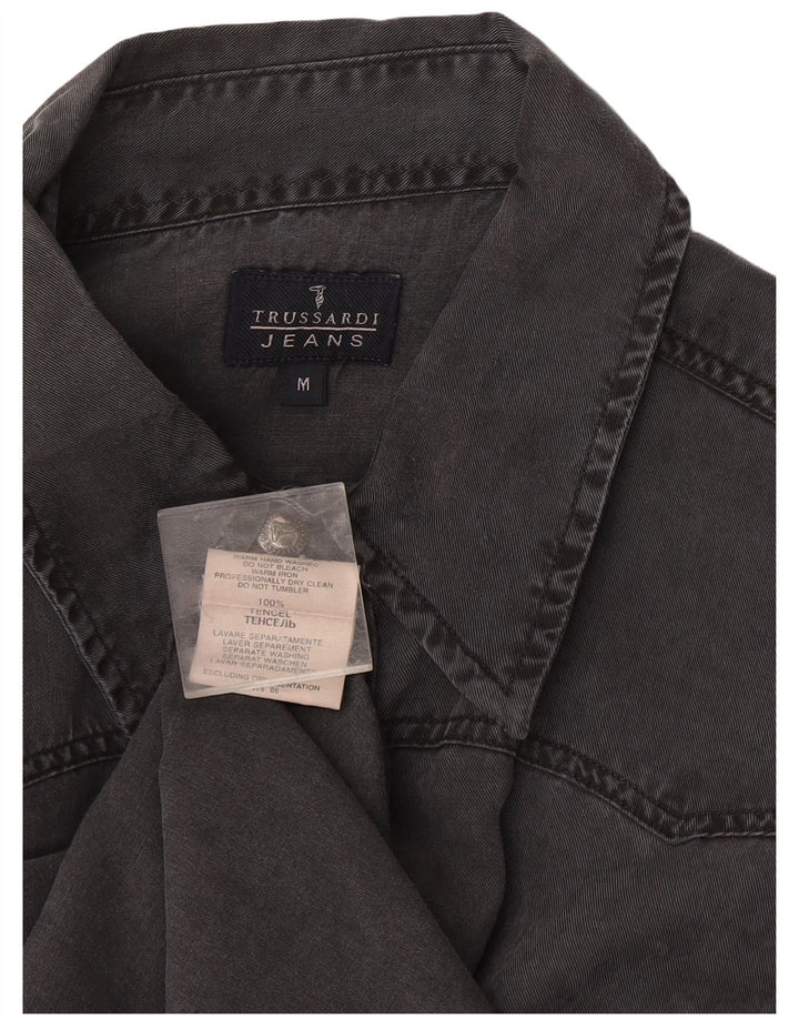 Trussardi Jeans Herre Denim skjorte Medium Grå Tencel