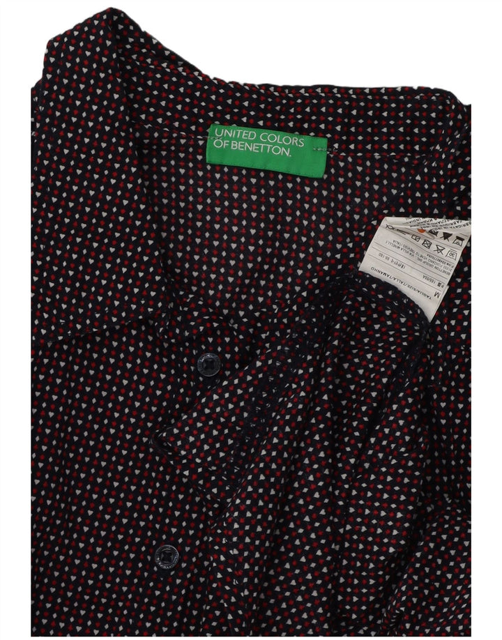 BENETTON skjorte med abstrakt mønster til kvinder UK 14 Medium flerfarvet bomuld