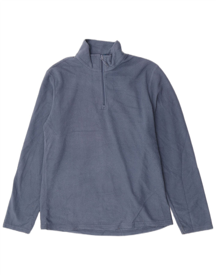 Mountain Warehouse Herre Zip Neck Fleece Jumper Medium Blue Polyester