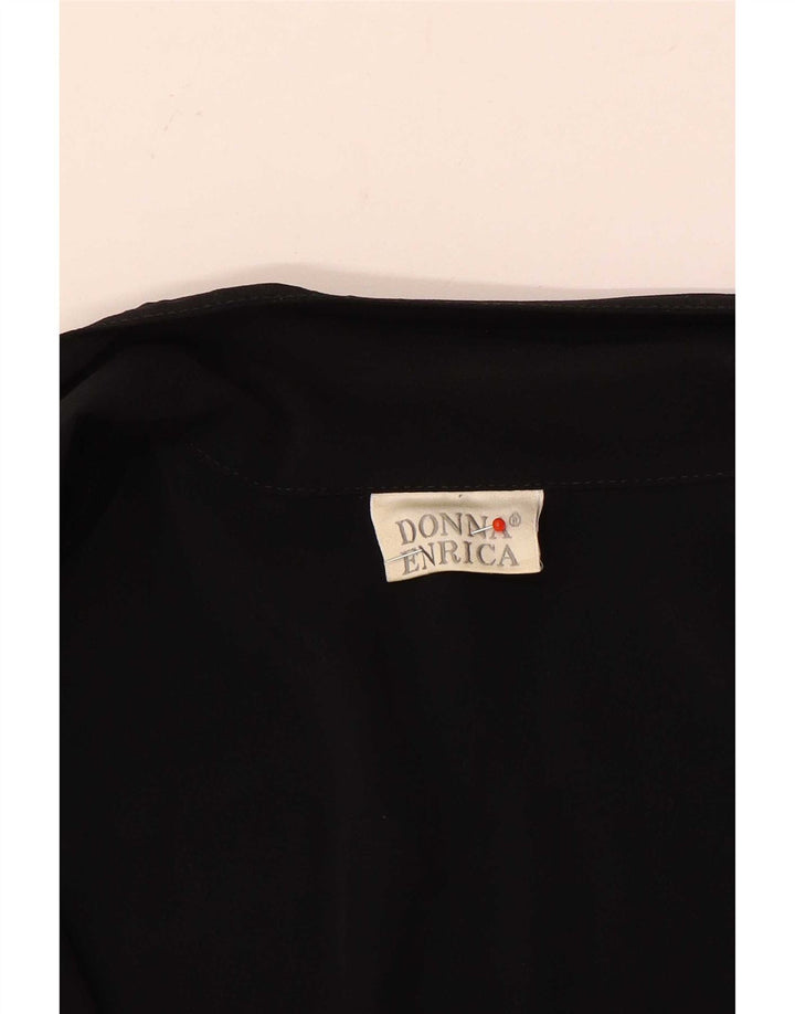 Donna Enrica Chaqueta Blazer de 2 Botones para Mujer UK 46 Grande Negro