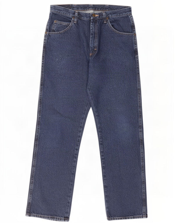 Мужские прямые джинсы Wrangler стандартного кроя W34 L32, синие, хлопок