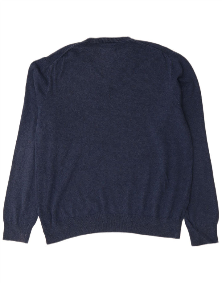 Marks & Spencer Herre V-hals sweater XL Blå Bomuld