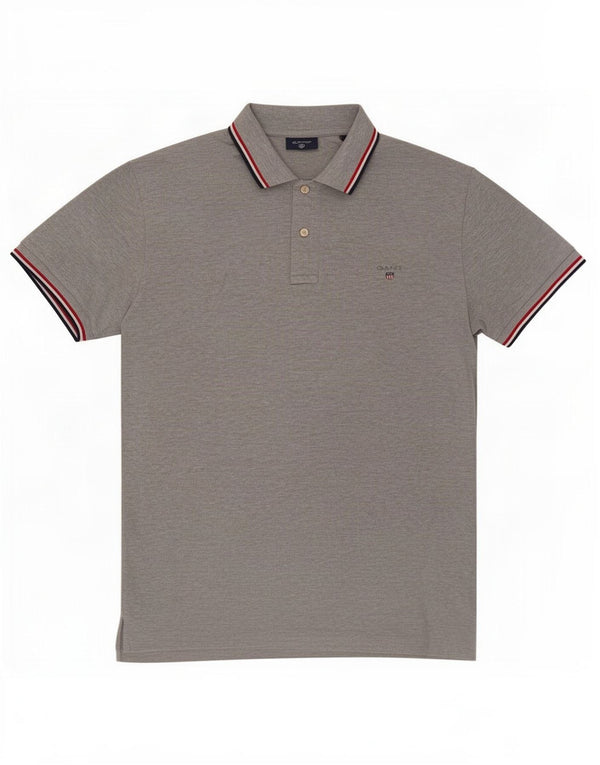 Gant Polo De Algodón Moteado Gris Medio Hombre