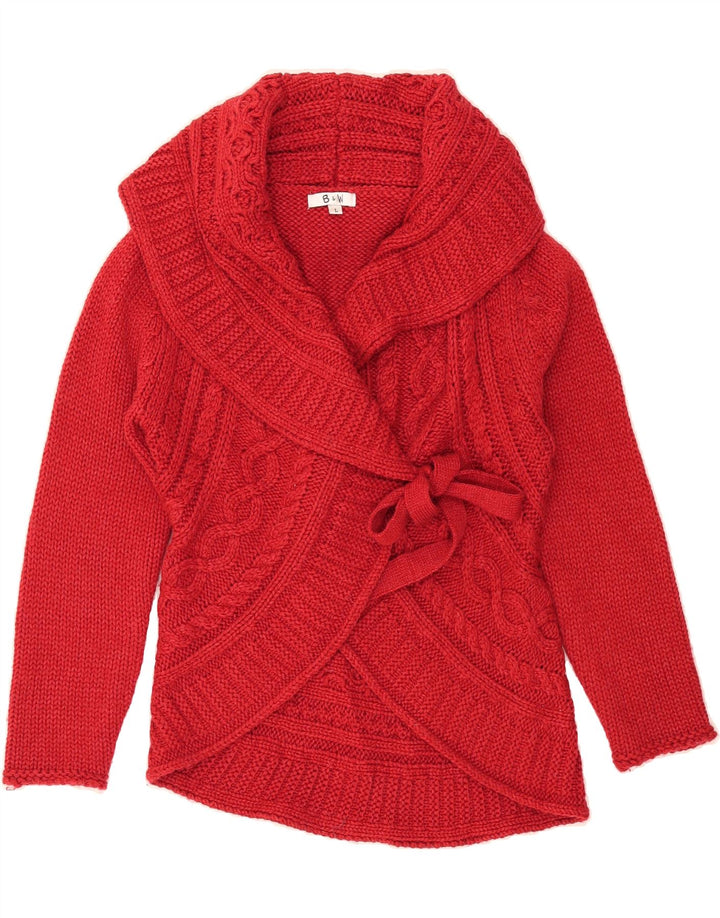 B&W Womens Cardigan Sweater UK 14 Large Red Acrylic Vintage B&W and Second-Hand B&W from Messina Hembry 