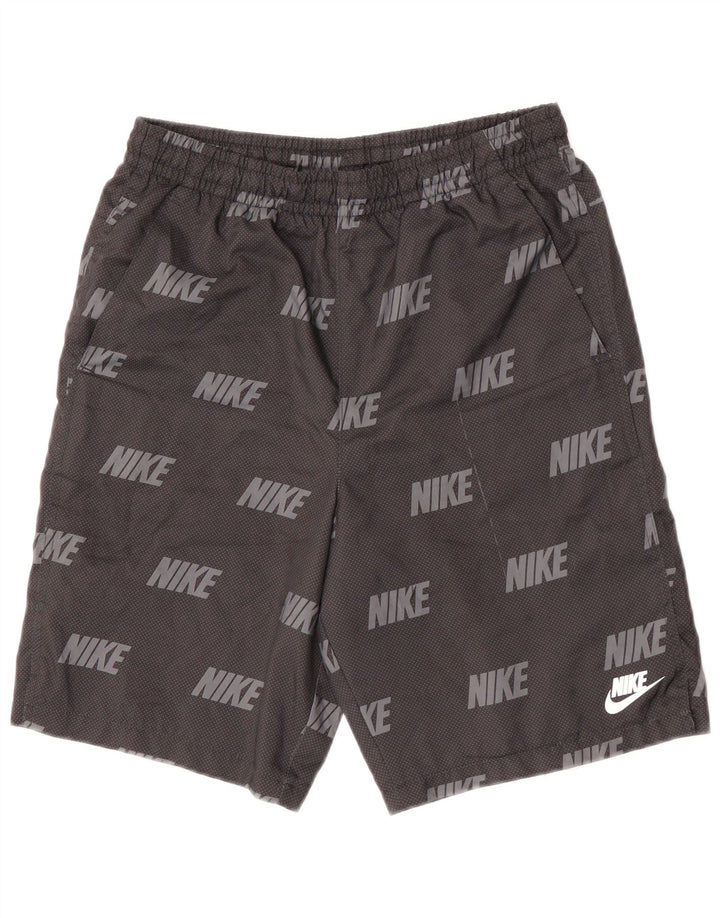 NIKE Boys Graphic Sport Shorts 13-14 Years XL Grey Spotted Polyester