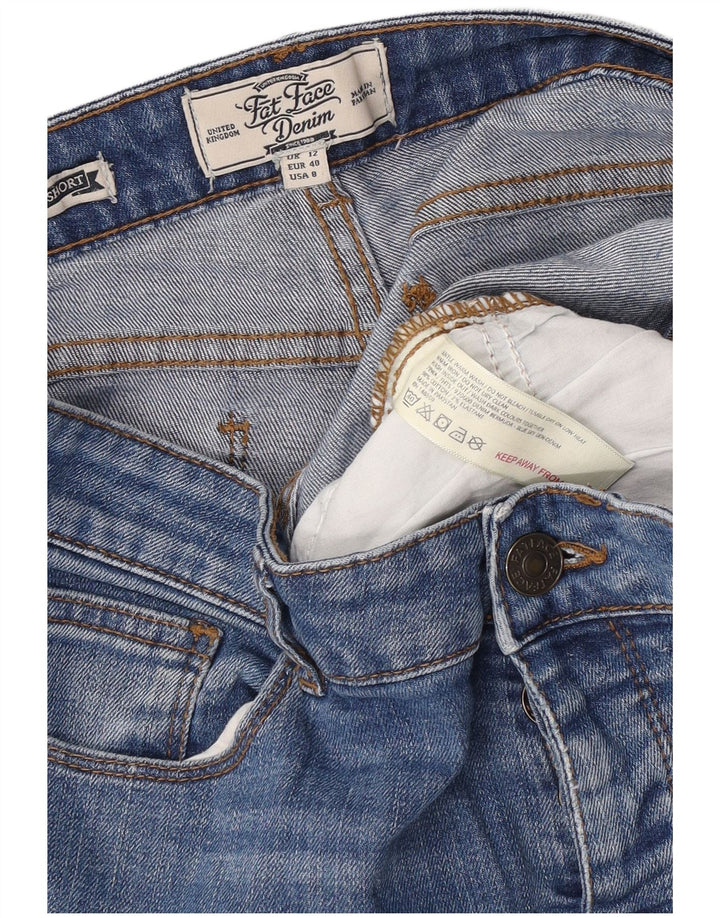 Fat Face Womens Denim Bermuda Shorts UK 12 Medium W32  Blue Cotton