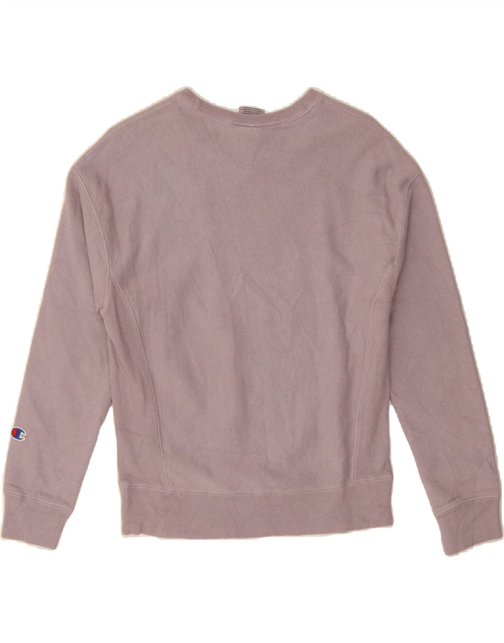CHAMPION Womens Oversized Sweatshirt Jumper UK 6 XS Purple Cotton Vintage Champion and Second-Hand Champion from Messina Hembry 