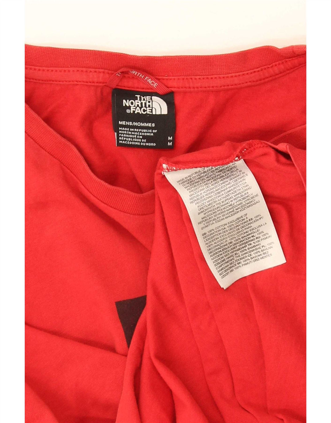 The North Face Mens Graphic T-Shirt Top Medium Red Cotton