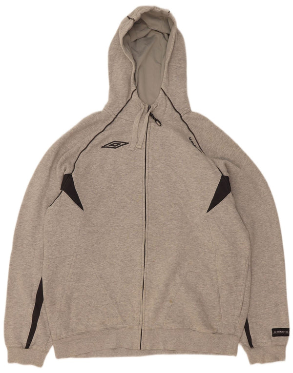 Męski sweter z kapturem i zamkiem Umbro XL, szara, bawełniana w bloki kolorów