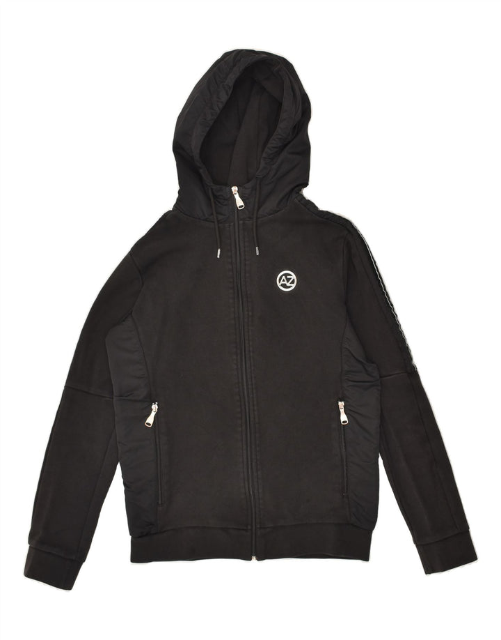 VINTAGE Womens Oversized Zip Hoodie Sweater UK 6 XS Black Cotton | Vintage Vintage | Thrift | Second-Hand Vintage | Used Clothing | Messina Hembry 