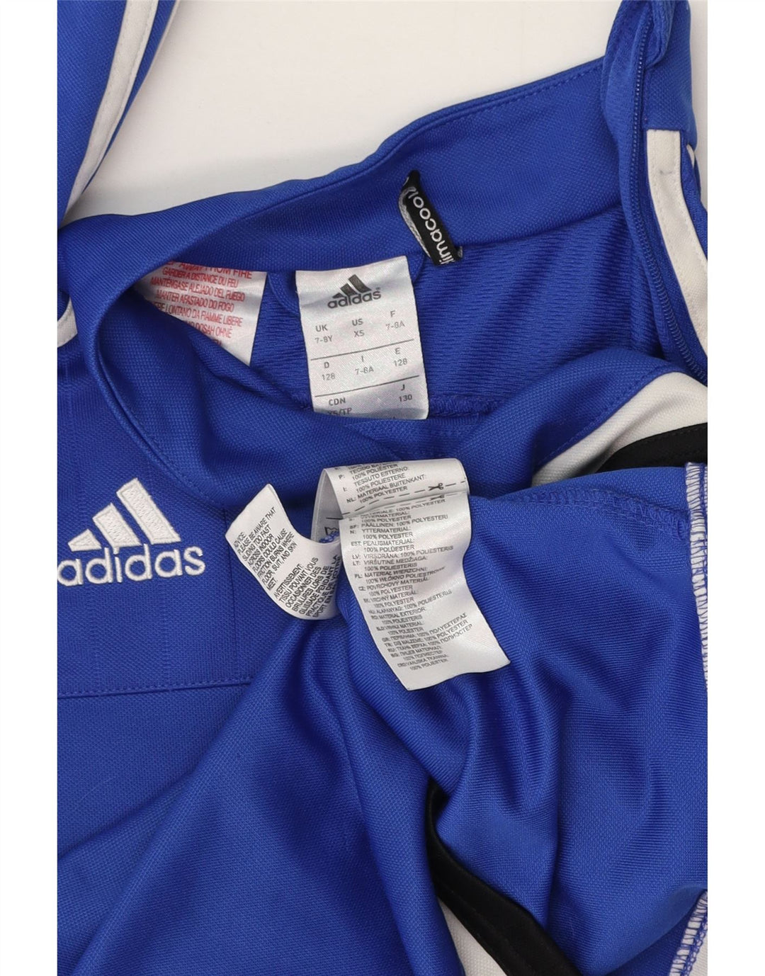 ADIDAS Boys Vauxhall Graphic Pullover Tracksuit Top 7-8 Years Blue