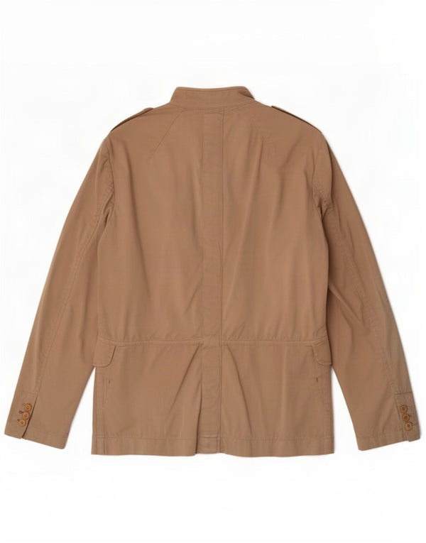 Primo Emporio Mens Military Blazer Jacket IT 48 Medium Beige Cotton