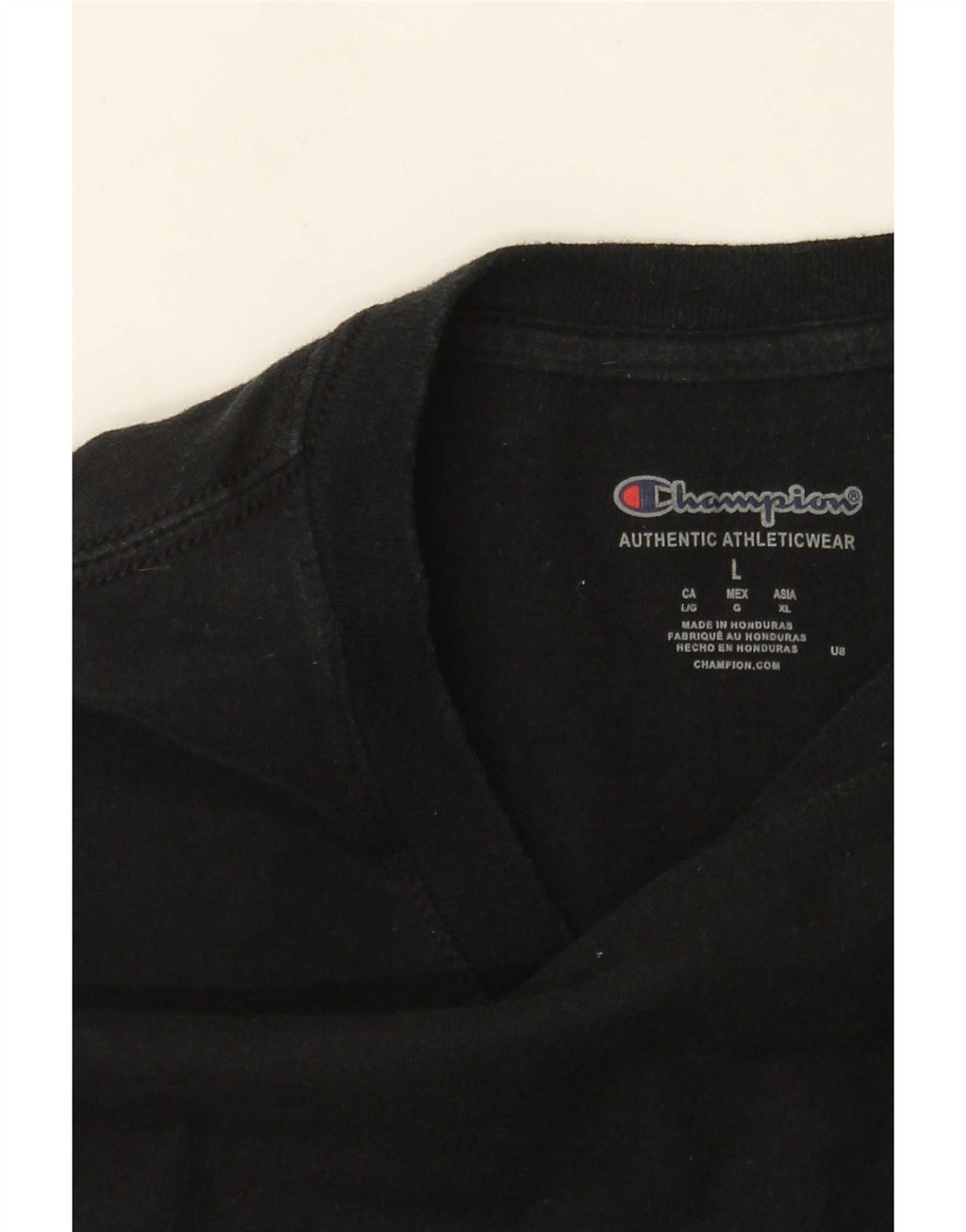 Champion Hombres Top Manga Larga Grande Negro