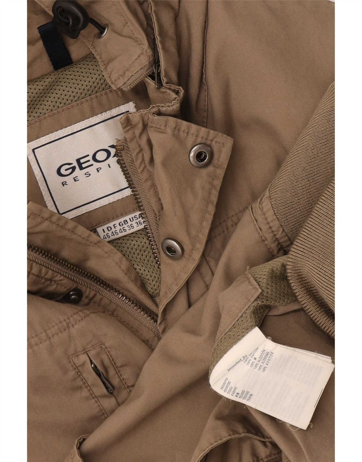 Geox Mens Hooded Utility Jacket UK 36 Small Beige Cotton
