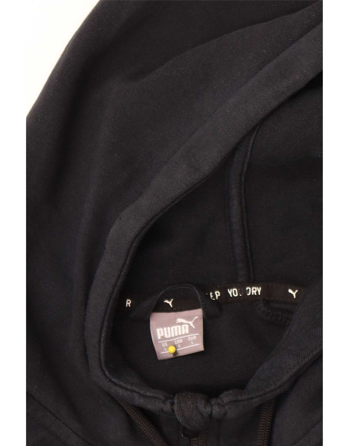 Puma Mens Zip Hoodie Sweater Large Black Cotton