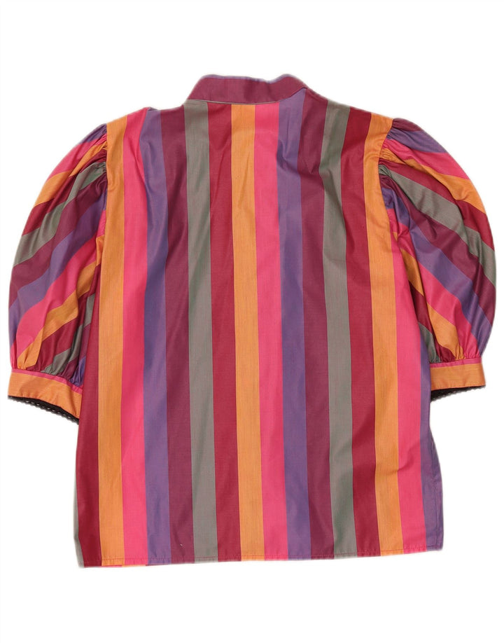 Vintage Womens Short Sleeve Shirt Blouse EU 38 Medium Multicoloured Striped