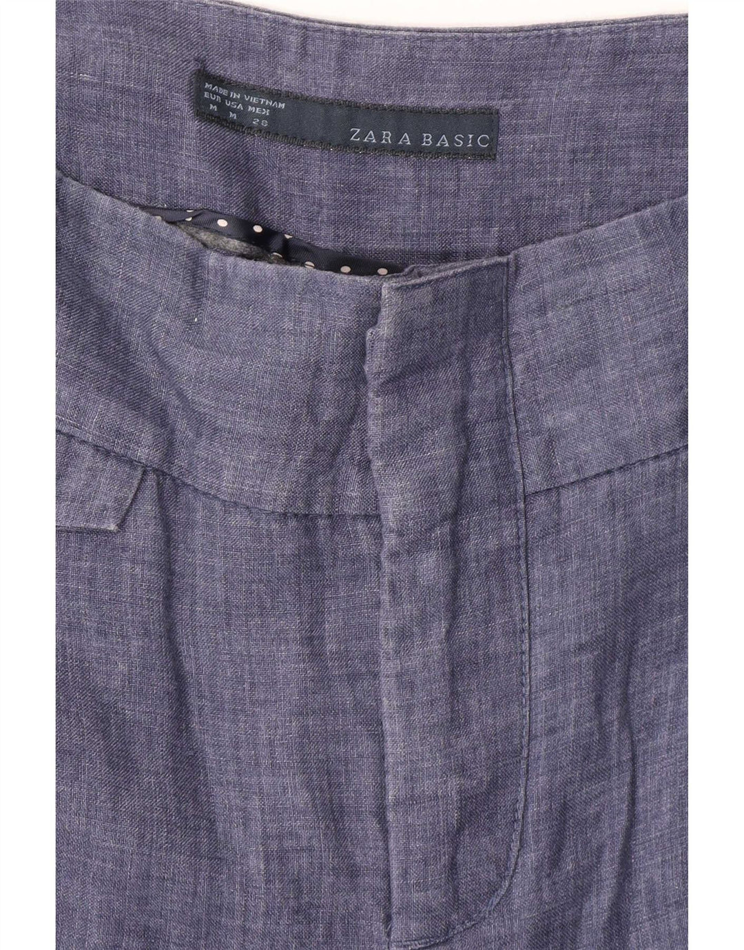 Zara Womens Pegged Chino Trousers Medium W28 L28 Navy Blue