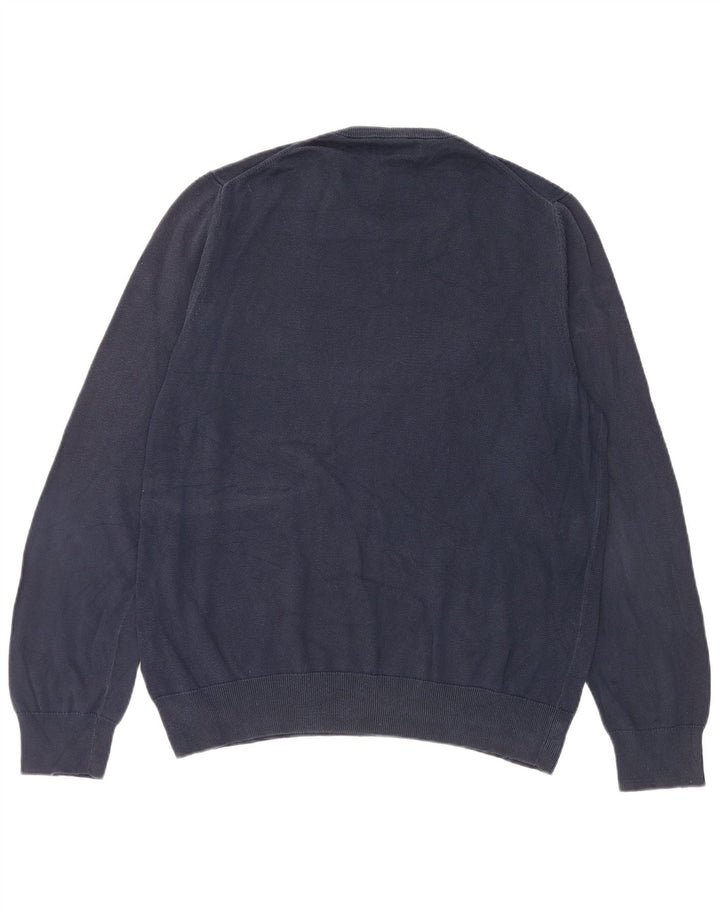 Marks & Spencer Mens Crew Neck Jumper Sweater Large Navy Blue Cotton