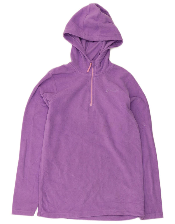 Mountain Warehouse Girls Hooded Zip Neck Fleece Jumper 12-13 Years Purple