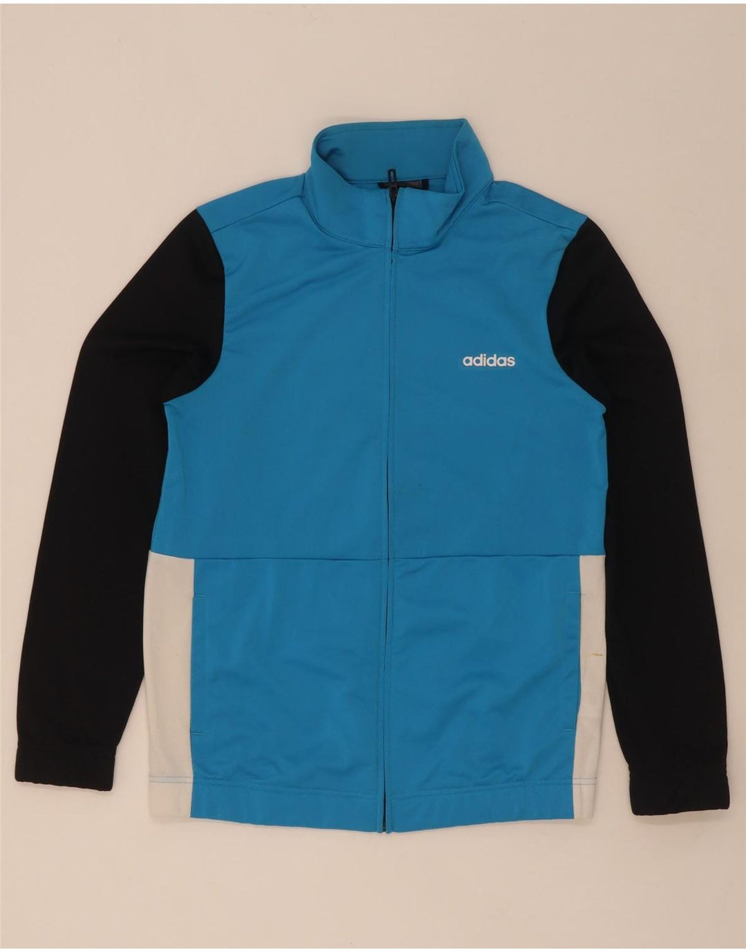 Jachetă de top pentru trening Adidas pentru femei UK 12/14 Medium Blue Colorblock
