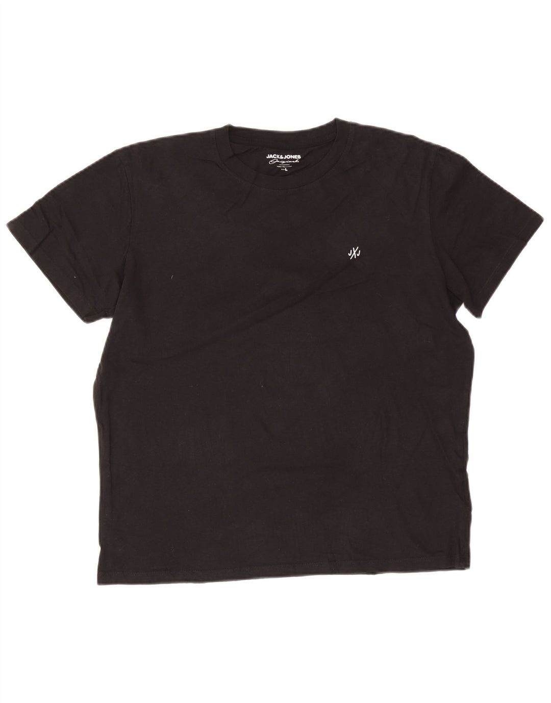 Jack & Jones Mens T-Shirt Top Large Black Cotton