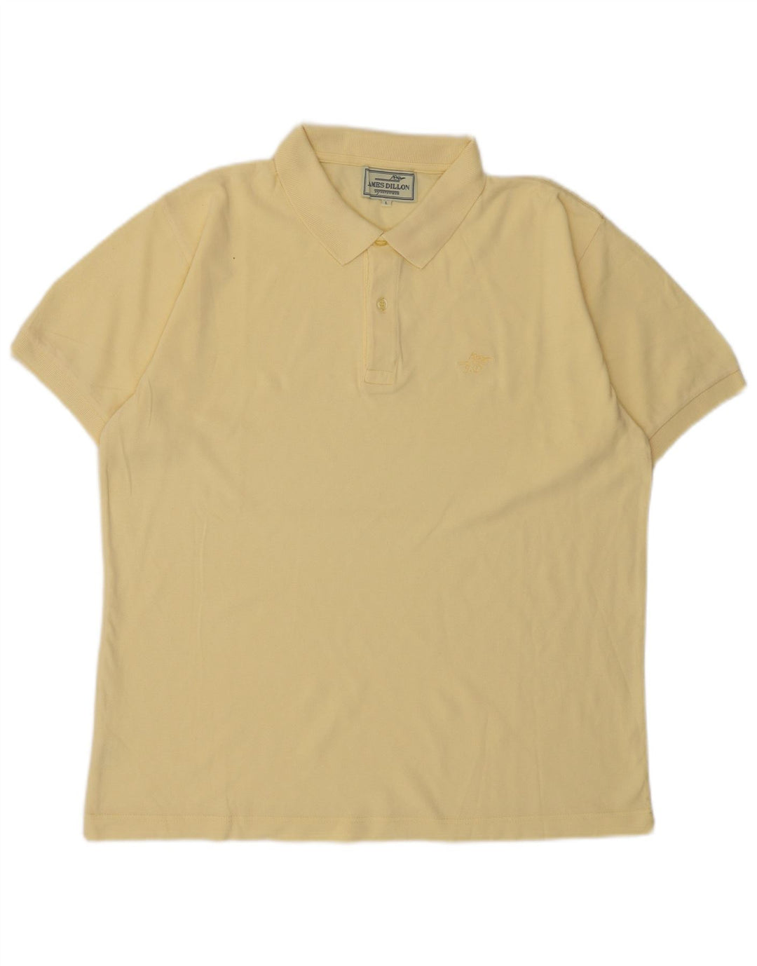 James Dillon Mens Polo Shirt Large Yellow Cotton