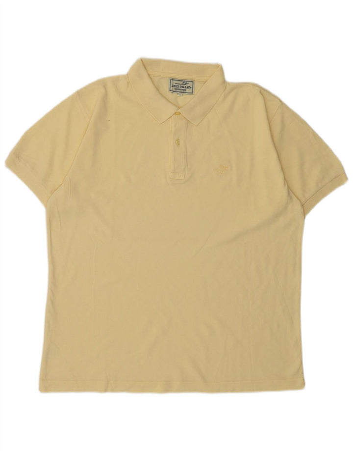 James Dillon Mens Polo Shirt Large Yellow Cotton