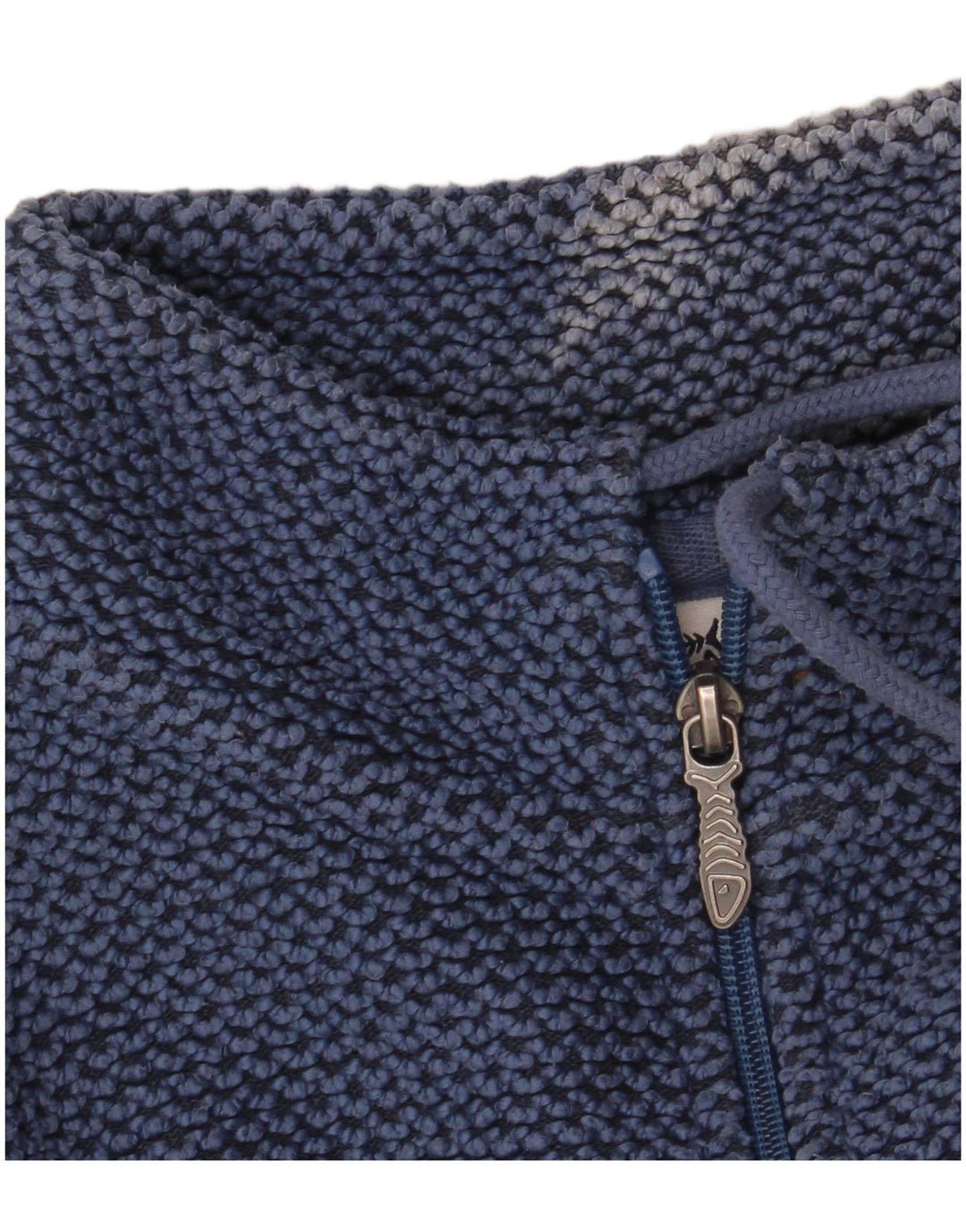 WEIRD FISH Herre Zip Neck Sweatshirt Jumper lille blå bomuld