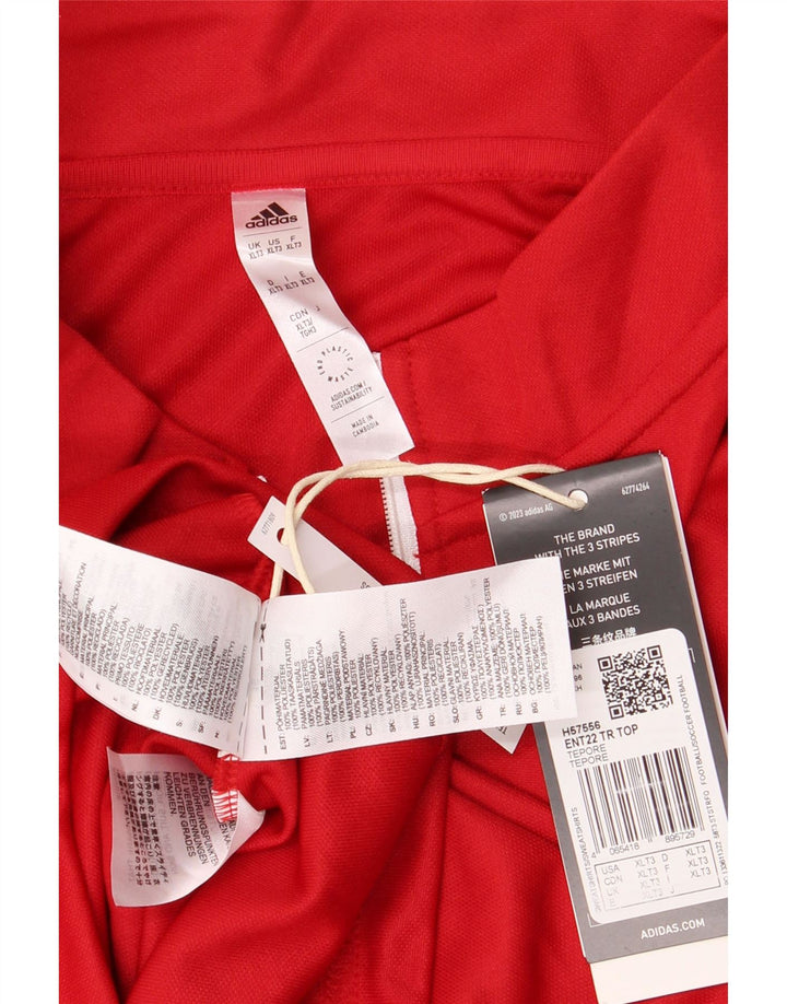 Adidas Mens Aeroready Zip Neck Pullover Tracksuit Top XL Red Polyester