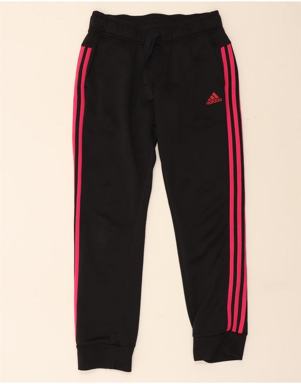 Adidas Womens Tracksuit Trousers Joggers UK 12 Medium Black Polyester