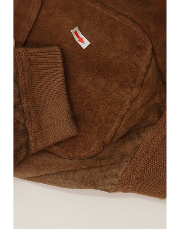 Essebi Ανδρικό Suede Bomber Jacket IT 54 2XL Καφέ Δερμάτινο